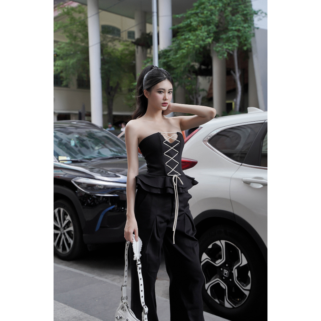 Áo corset dáng ống bèo đan dây BROOKLYN Corset - Tipblu