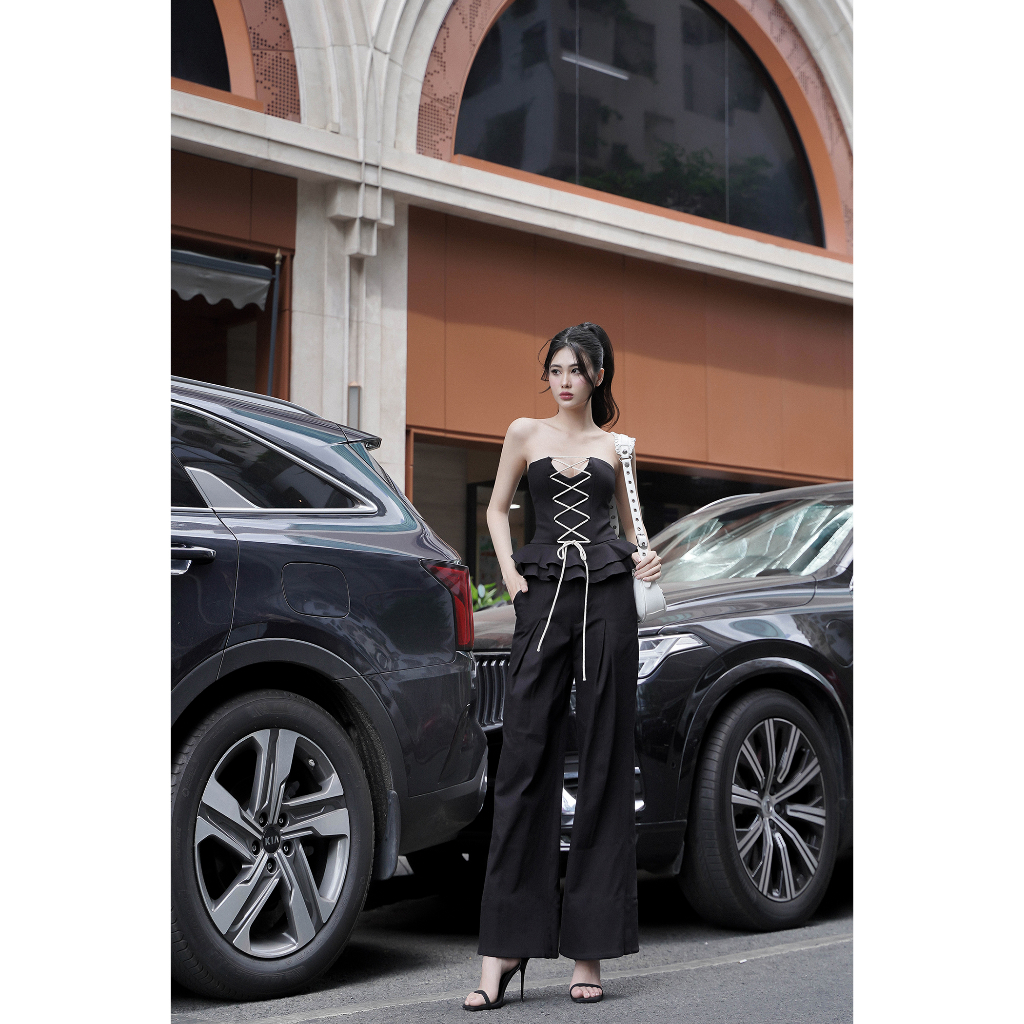 Áo corset dáng ống bèo đan dây BROOKLYN Corset - Tipblu