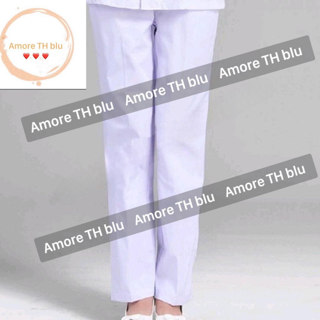 Quần Blu, Blu trắng, dáng đứng - Nam Nữ có túi chuyên dụng dành cho Bác Sĩ, Điều Dưỡng, Y Tá, Dược Sĩ.