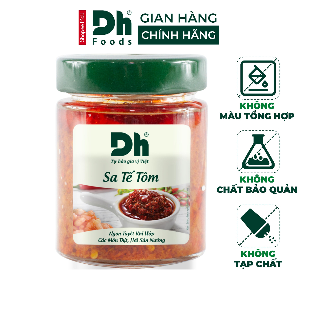 Sa tế tôm Dh Foods gia vị ướp các món nướng, chiên, xào, dùng với các món bún, phở, lẩu lọ 140/100gr