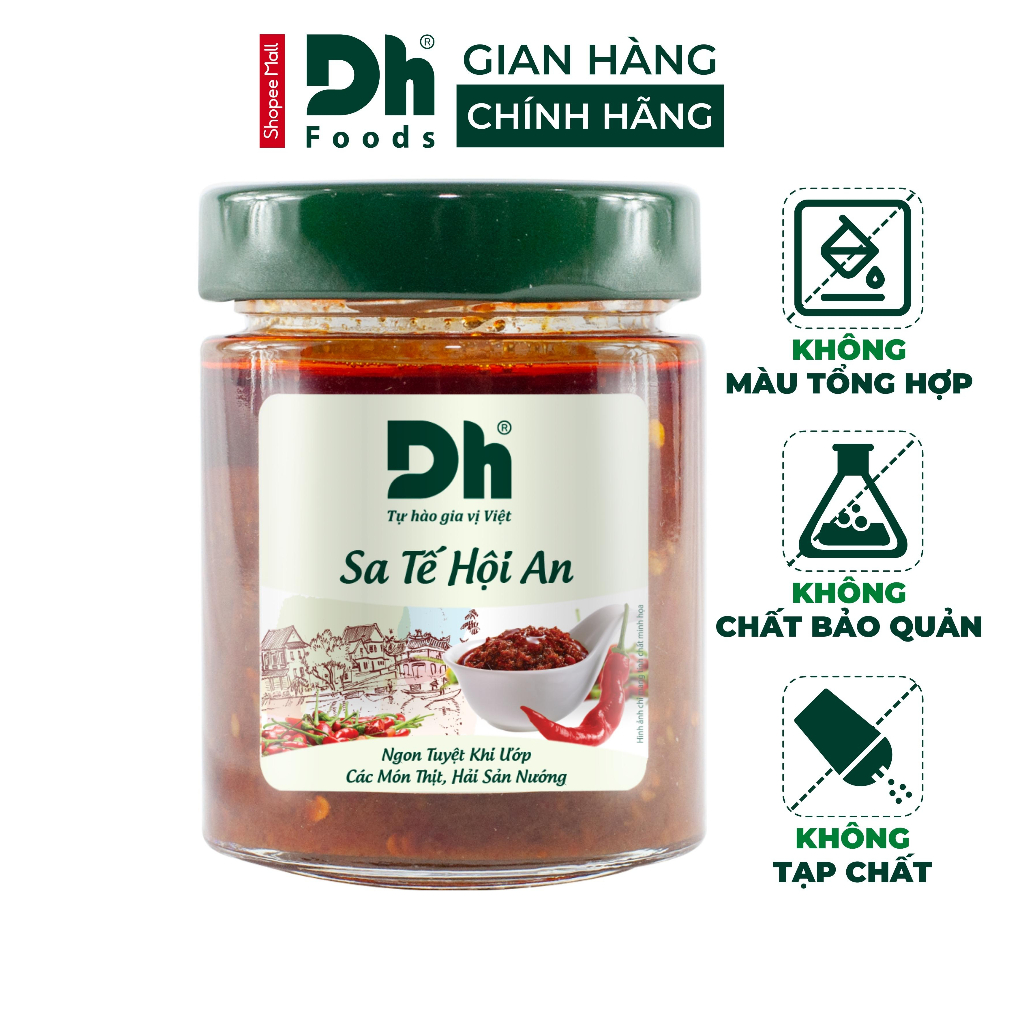 Sa tế Hội An Dh Foods gia vị ướp các món nướng, chiên, xào, dùng với các món bún, phở, lẩu lọ 140/100gr