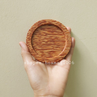 Miếng lót ly gỗ dừa, đế lót ly hình tròn