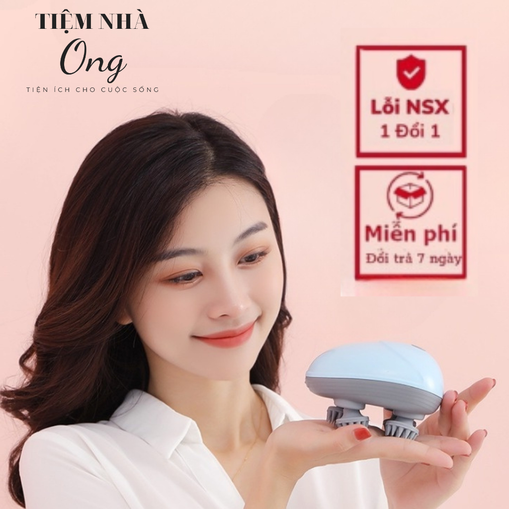 Máy Massage Đầu Mini, Máy Mát Xa Cổ Vai Gáy Giảm Căng Thẳng Giúp Ngủ Ngon
