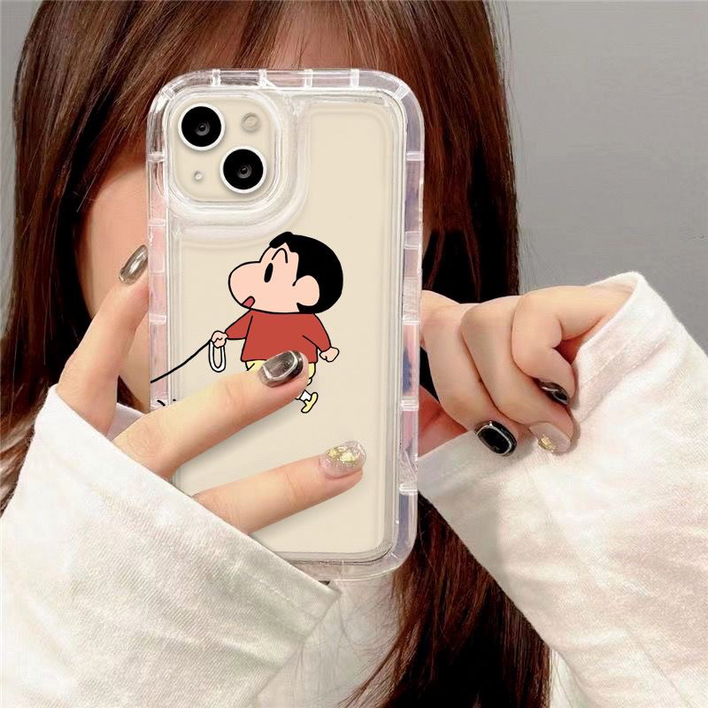 Ốp Điện Thoại TPU trong gân in hình shin cute Mềm Trong Suốt Chống Sốc Cho IPhone 1411 12 Pro XS Max X XR 7 8 Plus