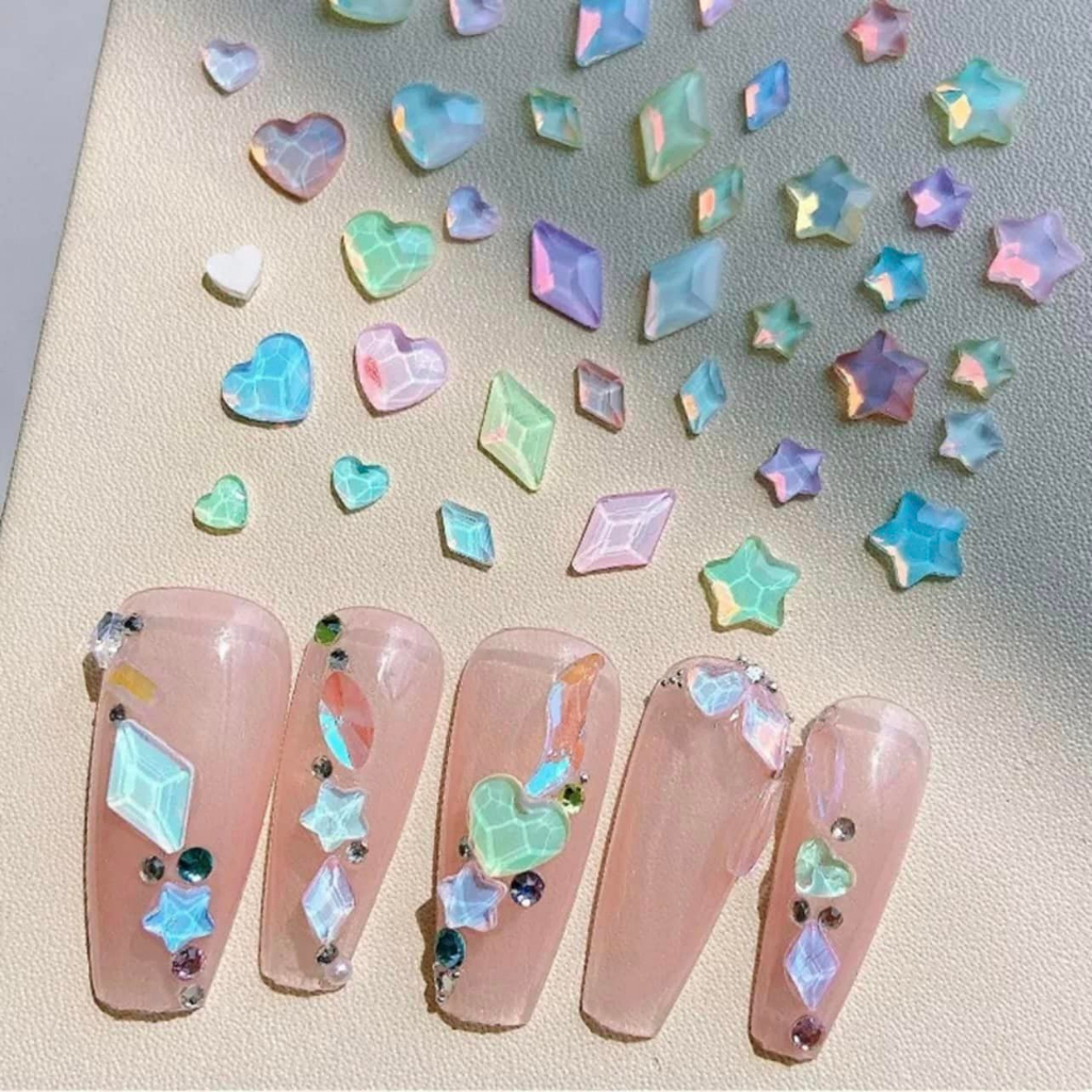 Charm đính móng Hologram Pastel Hàn Quốc