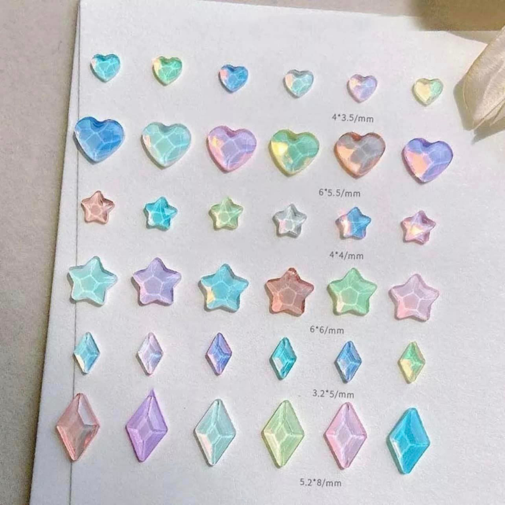 Charm đính móng Hologram Pastel Hàn Quốc