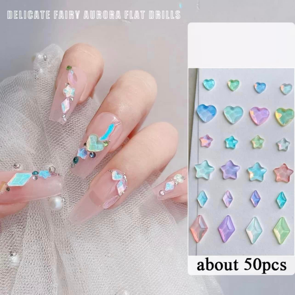 Charm đính móng Hologram Pastel Hàn Quốc