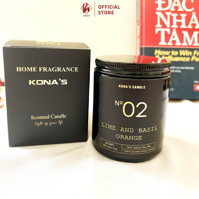 Nến thơm phòng tinh dầu KONA'S cao cấp organic không khói an toàn dễ ngủ trang trí quà tặng