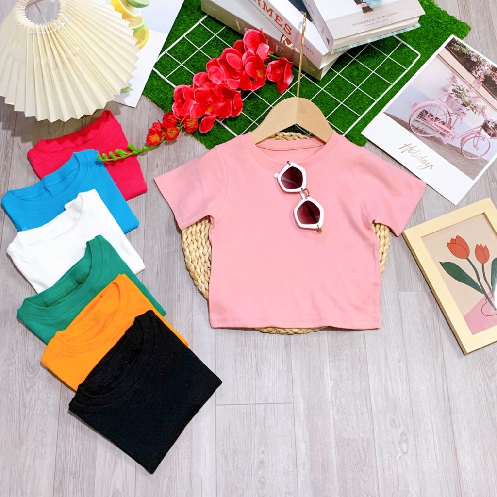 Áo thun cho bé áo cộc tay bé gái cotton loại đẹp mềm mịn siêu co giãn 08-25kg