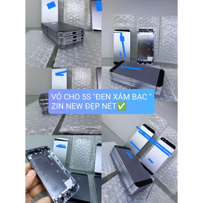 Vỏ 5S ĐEN XÁM-Zin New Chuẩn nét