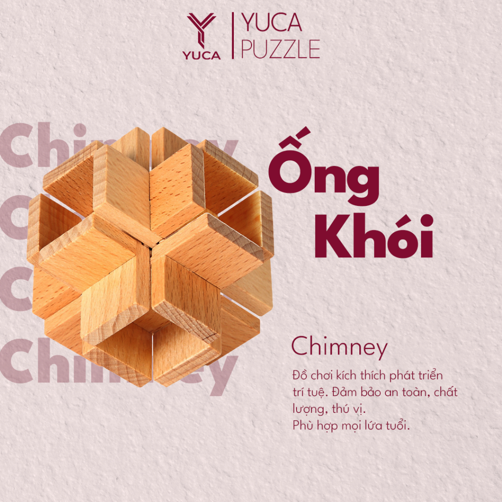 Đồ chơi khóa gỗ Chimney, Yuca Puzzle - Ống khói