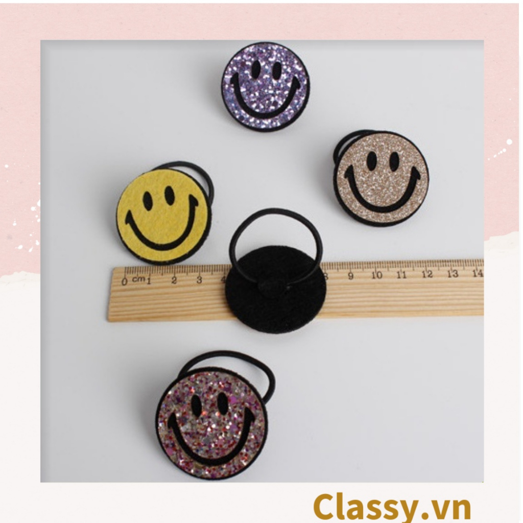 Dây chun cột tóc Classy hình mặt cười màu vàng đáng yêu cho nữ PK1087