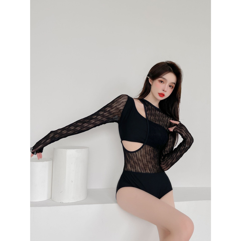 [ HOẢ TỐC - HN Bikini A.M.Y]  Bikini liền thân co giãn tay dài phong cách Hàn Quốc 2023 | BigBuy360 - bigbuy360.vn