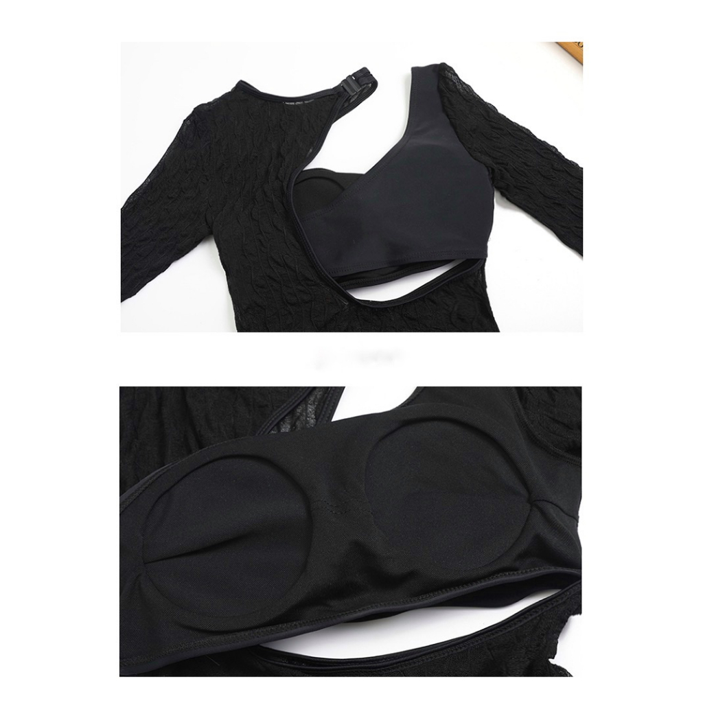 [ HOẢ TỐC - HN Bikini A.M.Y]  Bikini liền thân co giãn tay dài phong cách Hàn Quốc 2023 | BigBuy360 - bigbuy360.vn