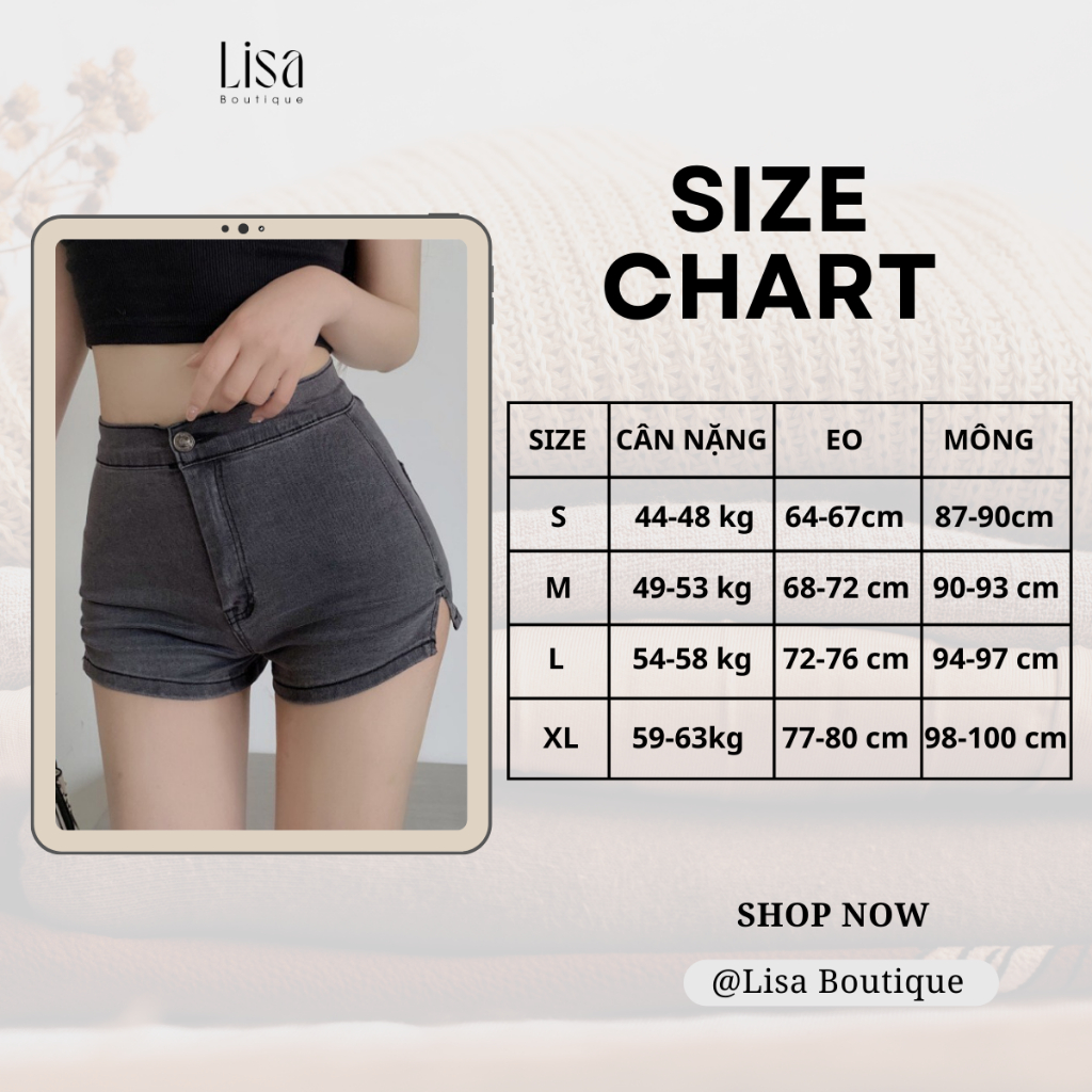Quần Short Ngắn, Quần Short Ngố Cạp Cao Lisa Boutique Co Giãn Thoải Mái Tôn Dáng Cho Mùa Hè Năng Động QS06