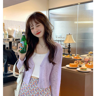 Cardigan dệt kim mỏng dáng croptop moea16
