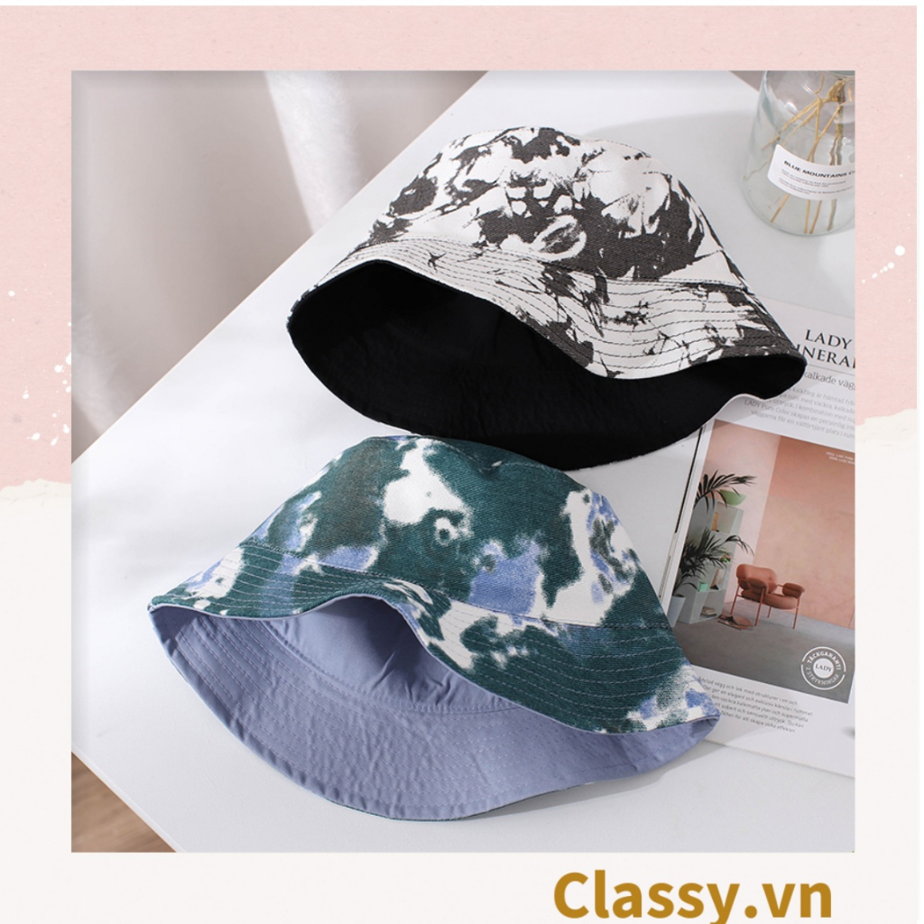 Nón bucket họa tiết vành tròn, thích hợp cả nam và nữ Classy PK1133 phong cách Hàn Quốc cá tính