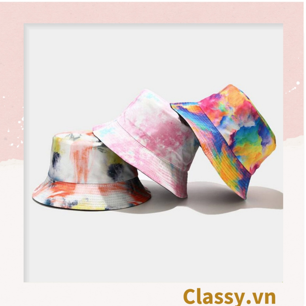 Nón bucket họa tiết vành tròn, thích hợp cả nam và nữ Classy PK1133 phong cách Hàn Quốc cá tính