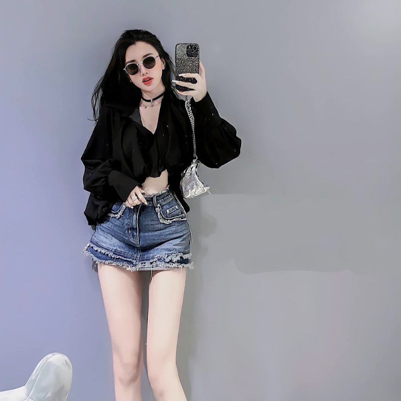 Áo sơ mi thụng bí tay dài