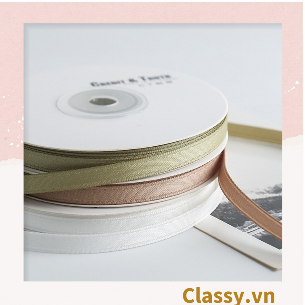 Ruy băng Classy vải sợi poly dài 01MÉT, Rộng 3 MM đơn sắc, đủ màu, làm phụ kiện Q564