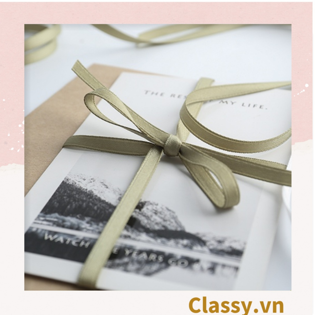 Ruy băng Classy vải sợi poly dài 01MÉT, Rộng 3 MM đơn sắc, đủ màu, làm phụ kiện Q564