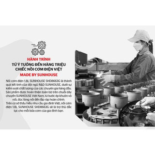 Nồi cơm điện 1.8L SUNHOUSE SHD8663G