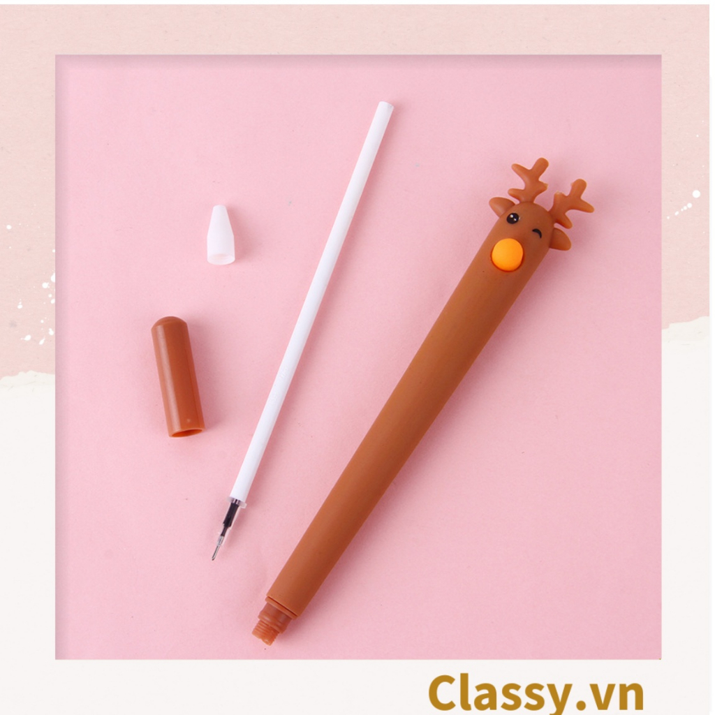 Bút gel Classy nước hình tuần lộc cao cấp màu xanh da trời PK479