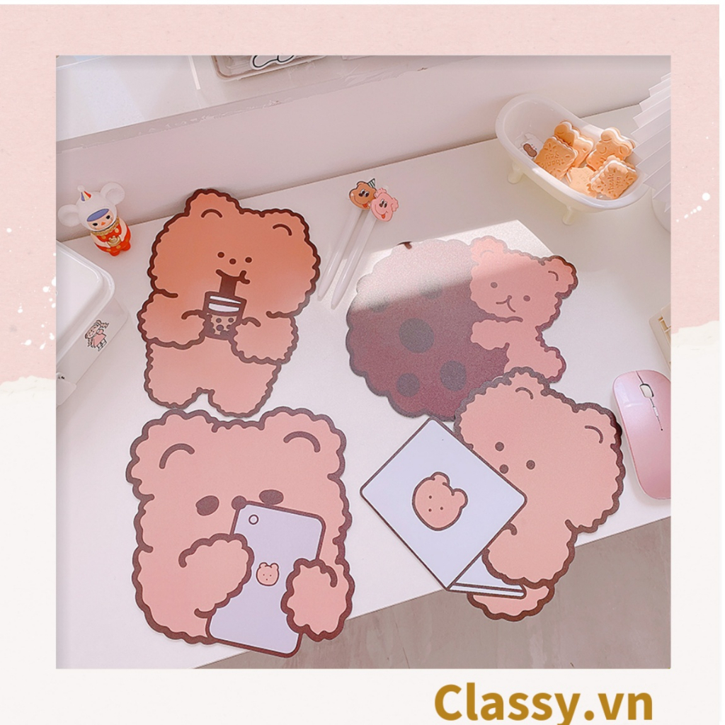 Miếng lót chuột Classy , Bàn di chuột hình chú gấu 20 x 20cm Giá Rẻ siêu dễ thương PK633