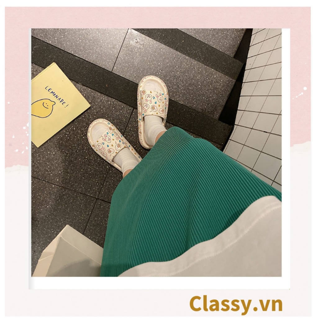 Dép nam nữ quai ngang đế dày Classy chất liệu PVC, họa tiết graffiti dễ thương thích hợp mang trong nhà ngoài trời G1076