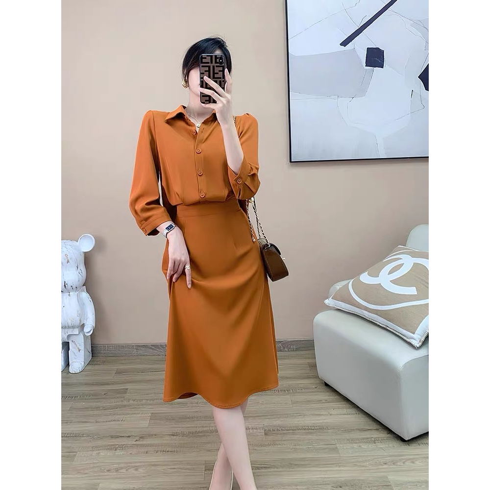 SÉT ÁO SOMI CV MÀU CAM - BIGSIZE CAO CẤP ( 50kg -> 90klg )