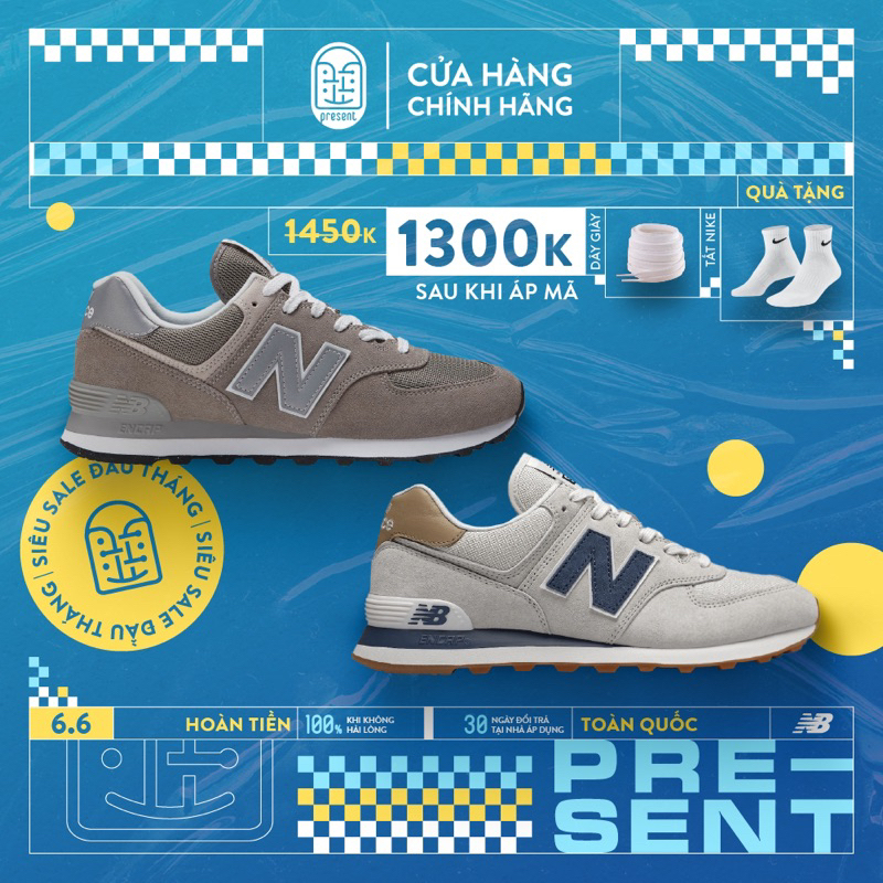 Giày New Balance 574 classic chính hãng cho nam nữ, giày NB 574 classic real fullbox Present Original Sneakers