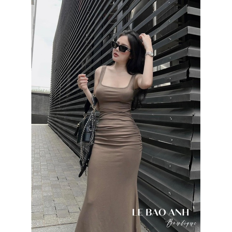 Đầm 2 Dây Chất Lụa Dáng Dài Thiết Kế Nhún Lưng Chuẩn Hình Sang Chảnh Cho Nữ Đi Tiệc Đi Chơi ATN Clothiá