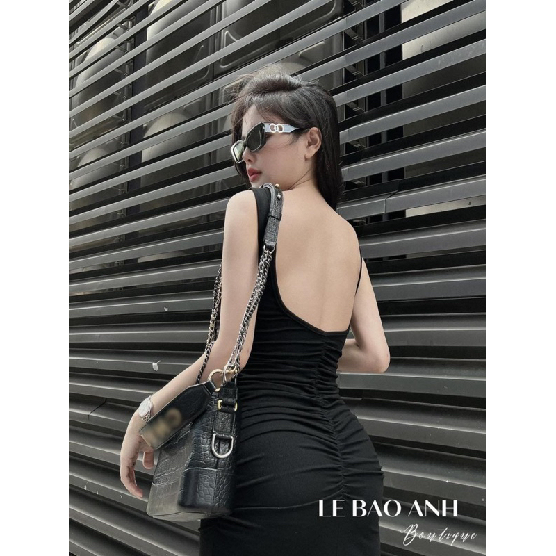 Đầm 2 Dây Chất Lụa Dáng Dài Thiết Kế Nhún Lưng Chuẩn Hình Sang Chảnh Cho Nữ Đi Tiệc Đi Chơi ATN Clothiá