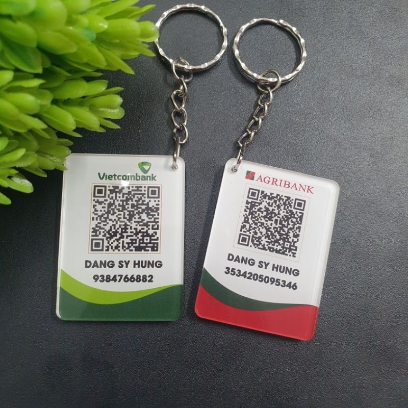 Móc khóa quét mã QR, in mã QR ngân hàng, thông tin theo yêu cầu