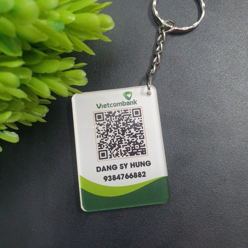 Móc khóa quét mã QR, in mã QR ngân hàng, thông tin theo yêu cầu