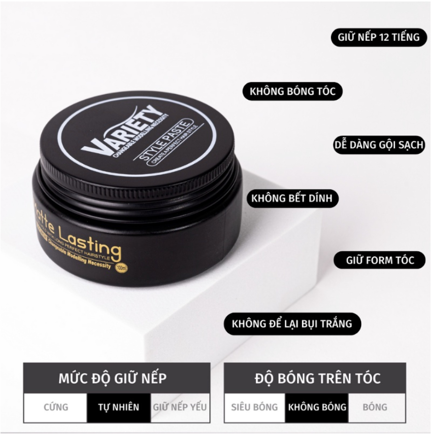 ✅ SÁP VUỐT TÓC TẠO KIỂU DÀNH CHO NAM VARIETY MATTE LASTING 100ml MN06