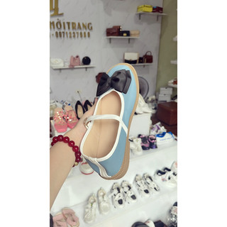 giày nơ nữ, da bóng, đế đốc 3p