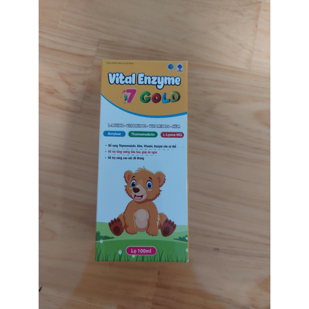Siro ăn ngon Vital Enzyme 7 GOLD - Thymomodulin, Kẽm, Vitamin, Enzym cho cơ thể hỗ trợ tăng cường tiêu hóa, giúp ăn ngon