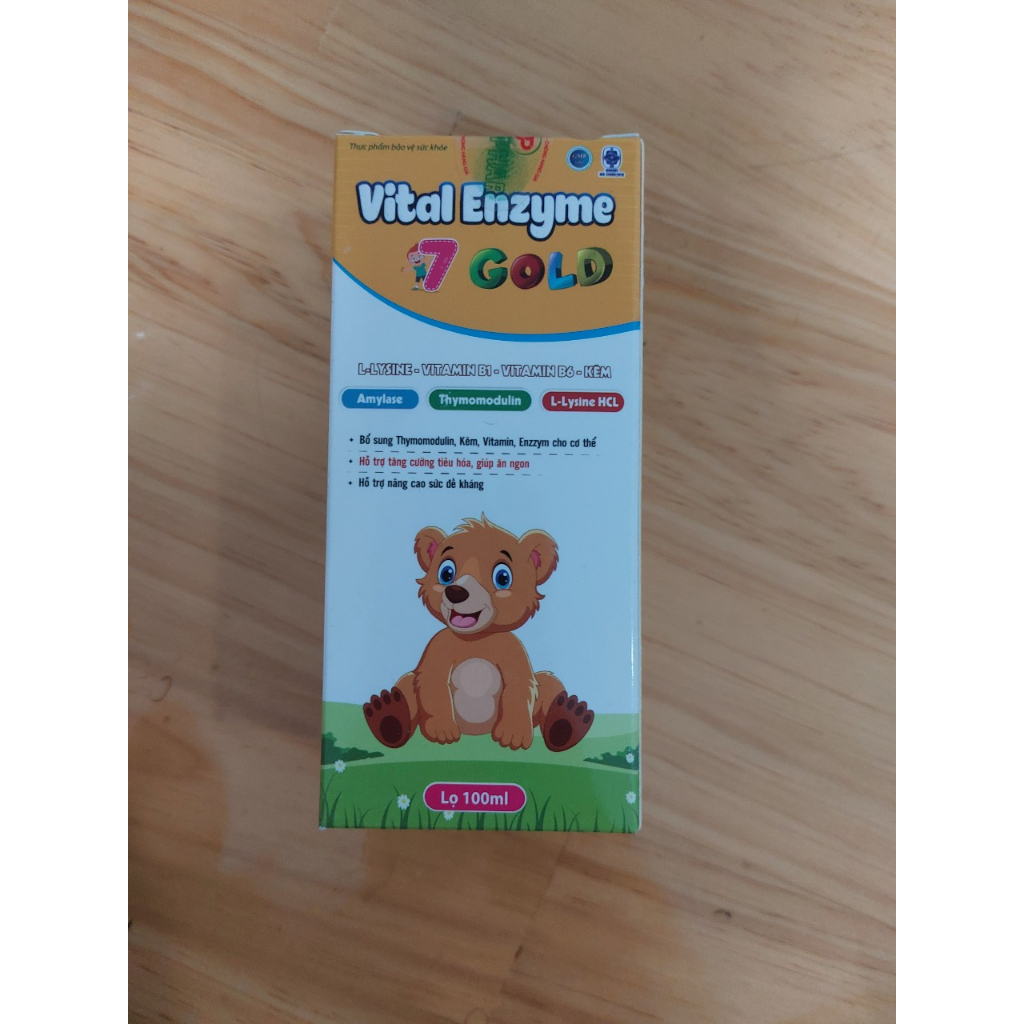 Siro ăn ngon Vital Enzyme 7 GOLD - Thymomodulin, Kẽm, Vitamin, Enzym cho cơ thể hỗ trợ tăng cường tiêu hóa, giúp ăn ngon