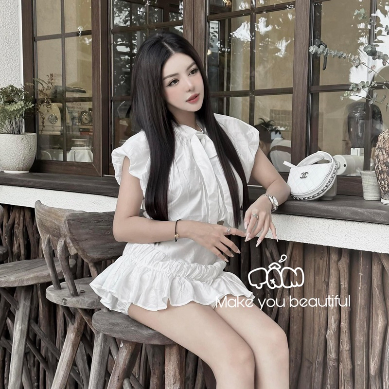 Sét áo tơ mix chân váy xoè siêu xinh