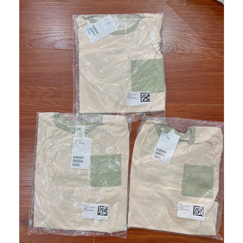 Áo cotton dài tay hm auth cho bé trai bé gái