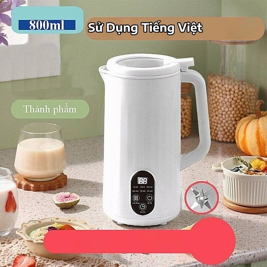 [ SD Tiếng Việt ] Máy làm sữa hạt mini 0,8 lít lõi inox, máy nấu sữa đâu nành đa năng hàng nội địa Trung