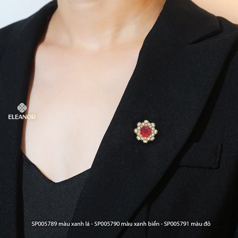 Ghim cài áo nam nữ Eleanor Accessories hình hoa đính đá phụ kiện thời trang 5789