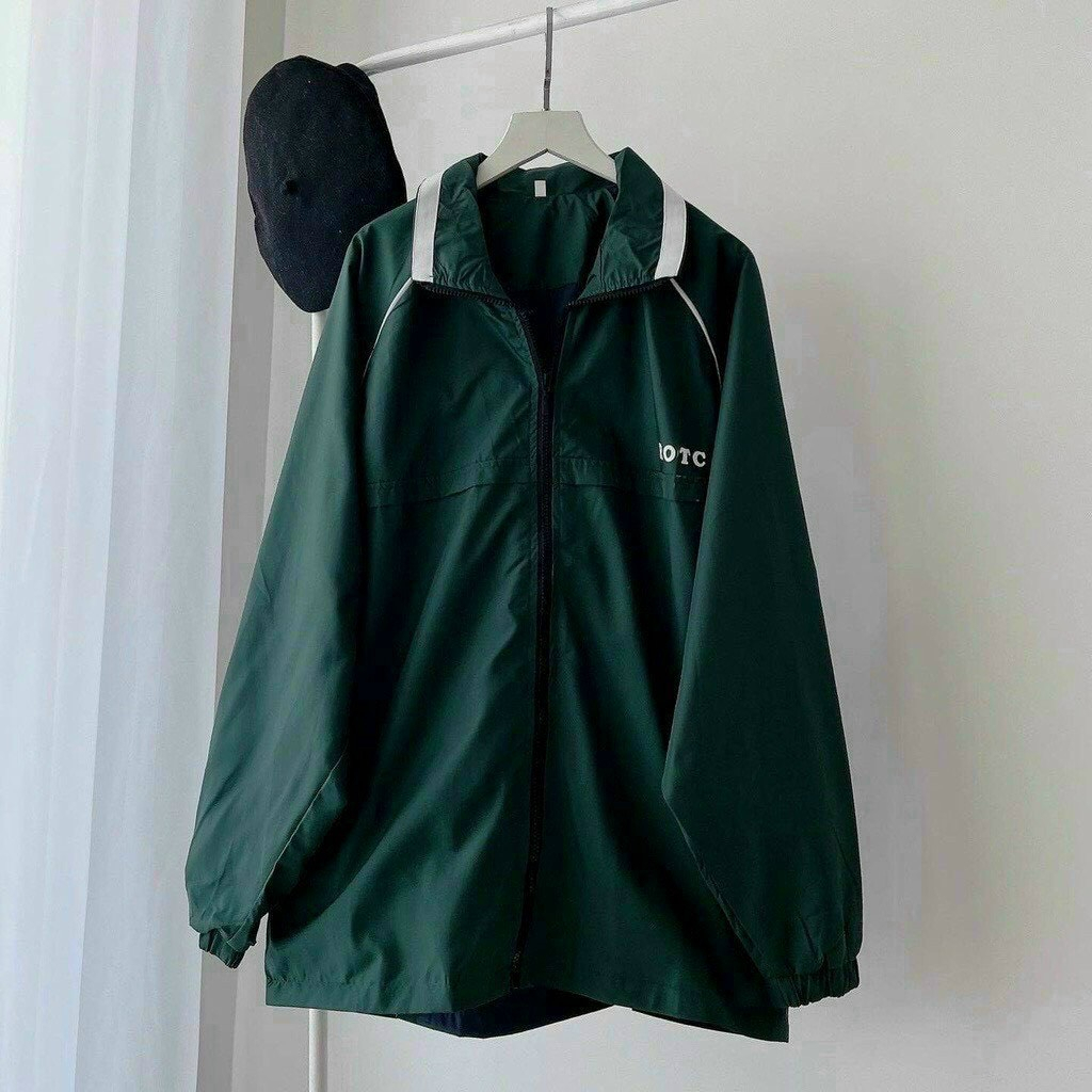 Aó khoát gió ROTC Cao Cấp Chất Dù 2 Lớp Phối Viền Nhỏ,Aó Khoát Khóa Kéo From To Cổ Bẻ Cực Xinh