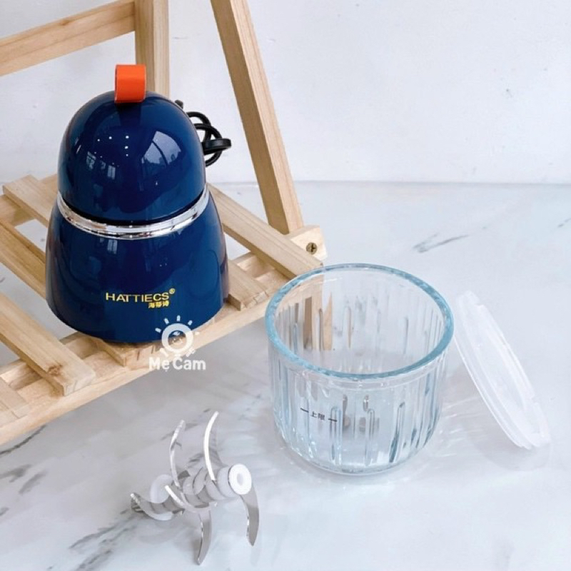 Máy xay ăn dặm Hattiecs 8 lưỡi và 6 lưỡi dao cho bé dung tích 0,3L hàng chuẩn bảo hành 12 tháng