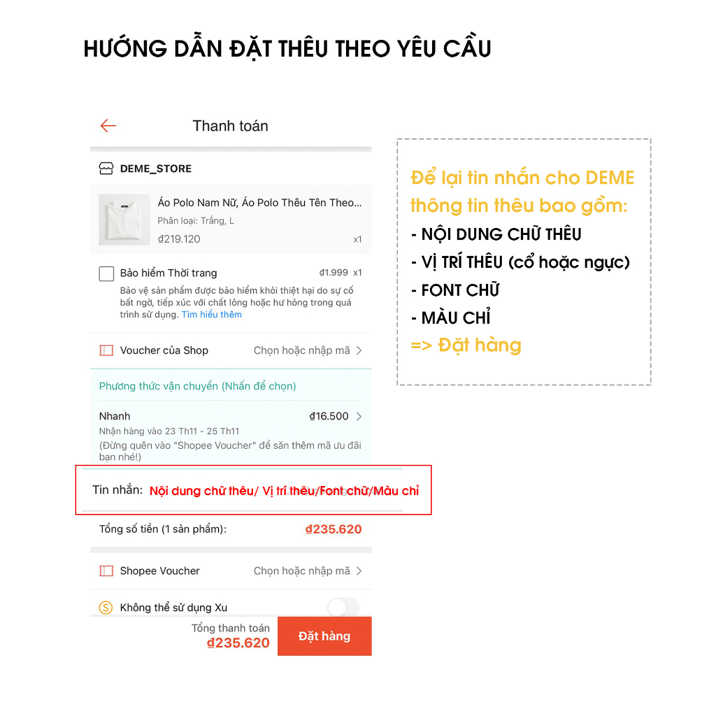 Áo Thun Polo Nam Thêu, Áo Thêu Theo Yêu Cầu