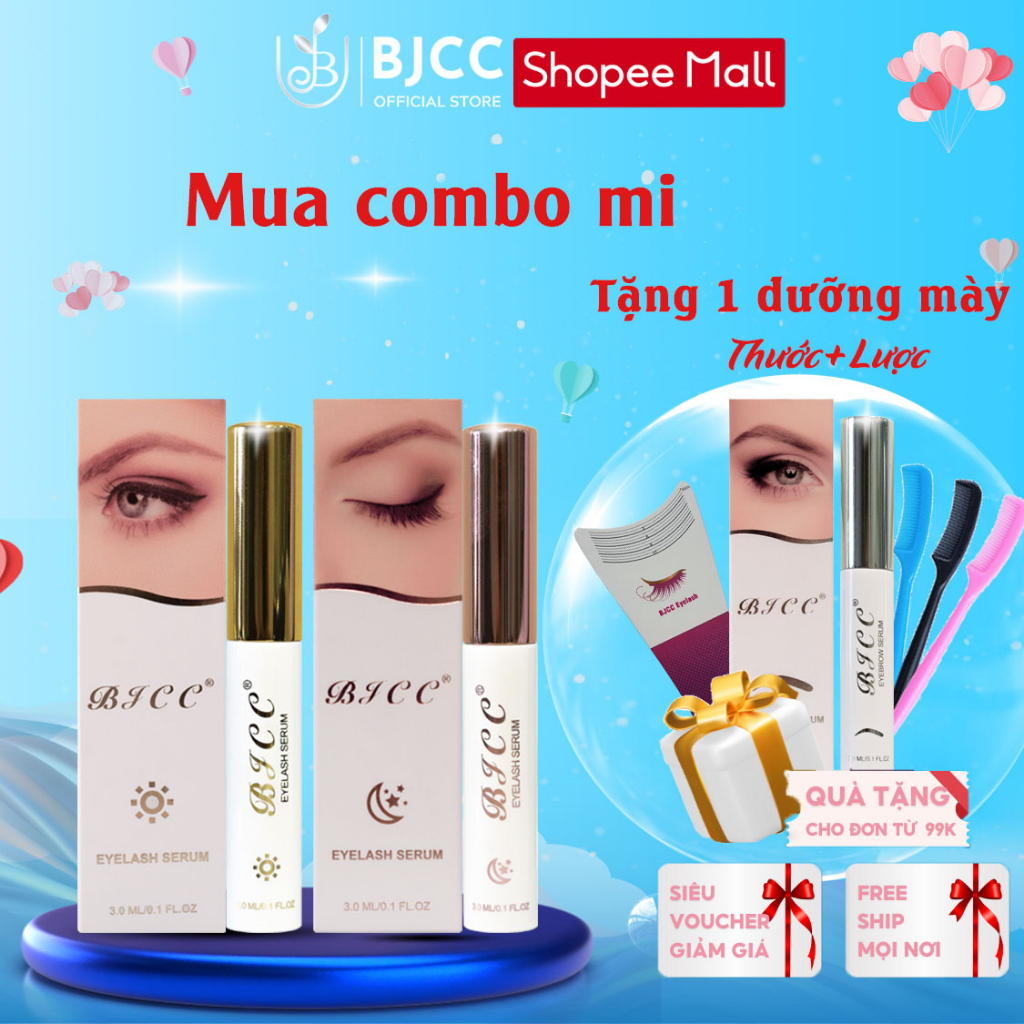 Combo Serum Dưỡng Mi Toàn Diện BJCC - Dòng Cải Tiến Mới - Tặng Dưỡng Chân Mày BJCC