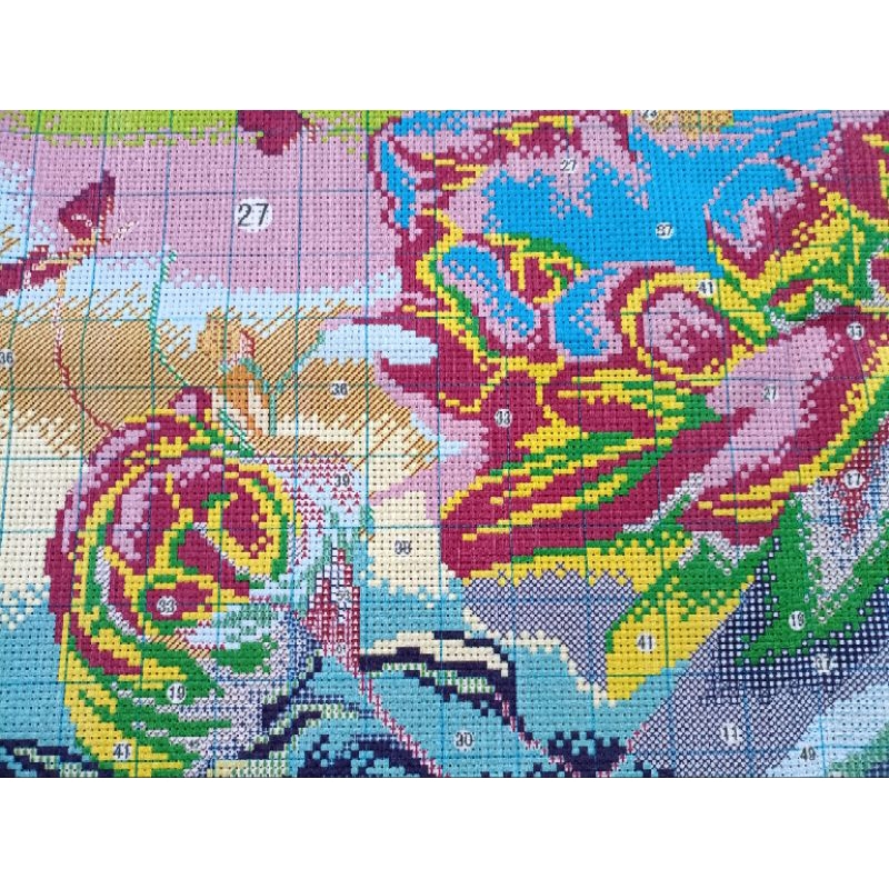 Tranh thêu kín Hoa Mẫu Đơn E279-60x90cm