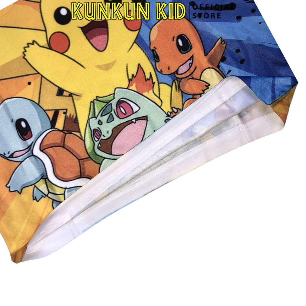 Quần áo bé trai thun lạnh in 3D hình Pokémon Kunkun Kid TP1024 - Đồ bộ trẻ em size đại từ 10-60kg