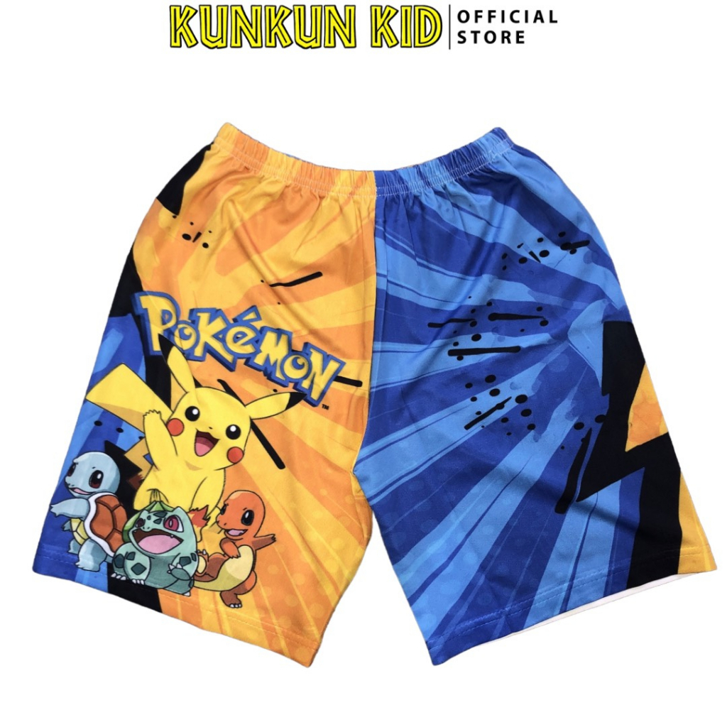Quần áo bé trai thun lạnh in 3D hình Pokémon Kunkun Kid TP1024 - Đồ bộ trẻ em size đại từ 10-60kg